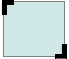 Блакитний прямокутник зі світло-сірою межею. 2 кути, згори зліва й внизу справа, закруглені.